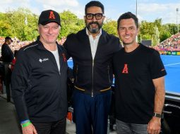 Abhishek Bachchan attends India-Netherlands Hockey World Cup clash ahead of ETPL 2026; Rahul Dravid, Steve Waugh, Jamie Dwyer also join