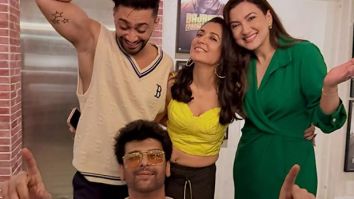 Gauahar Khan poses with husband Zaid Darbar as ex-boyfriend Kushal Tandon turns photo-bomber at Alliance success bash