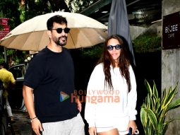 Photos: Neha Dhupia, Angad Bedi and Rukmini Vasanth snapped outside a cafe in Bandra