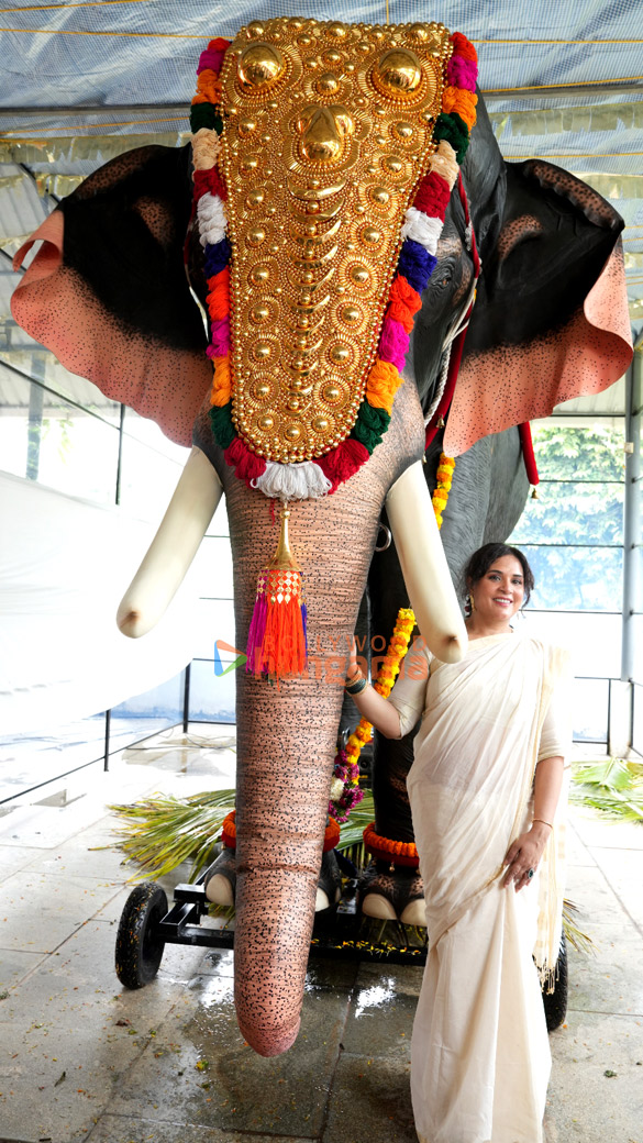 photos richa chadha and peta india gift life size mechanical elephant to keralas g 8