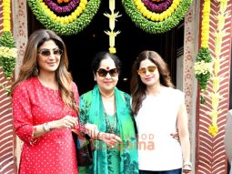Photos: Shilpa Shetty and Shamita Shetty snapped with their mother outside Bastion in Bandra