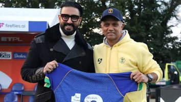Abhishek Bachchan receives signed no. 19 jersey from Rahul Dravid as a gift amid ETPL’s European debut