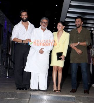 Photos: Love & War team Sanjay Leela Bhansali, Ranbir Kapoor, Alia Bhatt and Vicky Kaushal snapped in Bandra