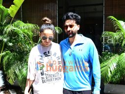 Photos: Rakul Preet Singh and Jackky Bhagnani spotted outside a cafe in Bandra