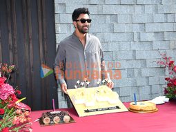 Photos: Ranbir Kapoor cuts cake with media at his residence in Pali Hill