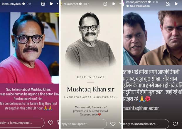 Mushtaq Khan dies at 75: Sunny Deol, Anees Bazee, Anil Sharma, and others pay tribute to veteran actor