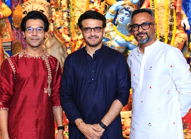 Rajkummar Rao, Ankur Garg celebrate Mahashtami with Sourav Ganguly ahead of Dada biopic