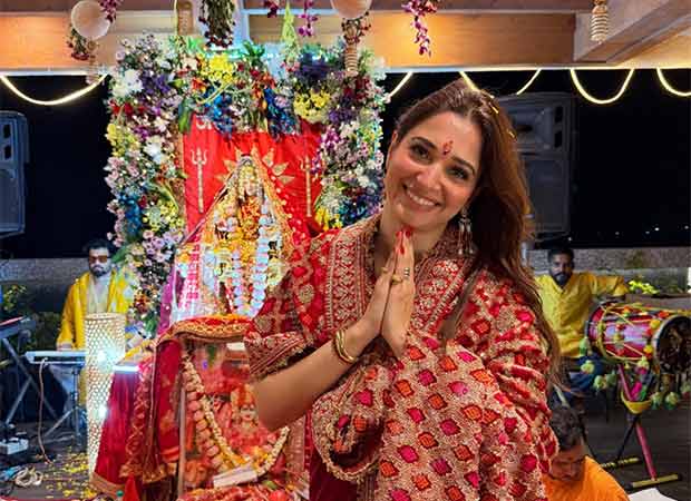 Tamannaah Bhatia attends Mata Ki Chowki on first day of Navratri; shares experience saying, “Five hours of music, prayer and surrender”