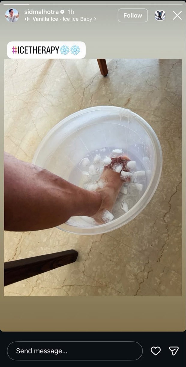 Sidharth Malhotra shares glimpse of leg injury recovery routine, turns to ice therapy